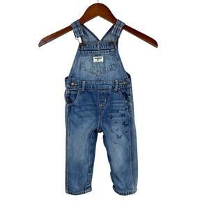 OshKosh Denim Overalls Blue Butterflies Girls 18 Months